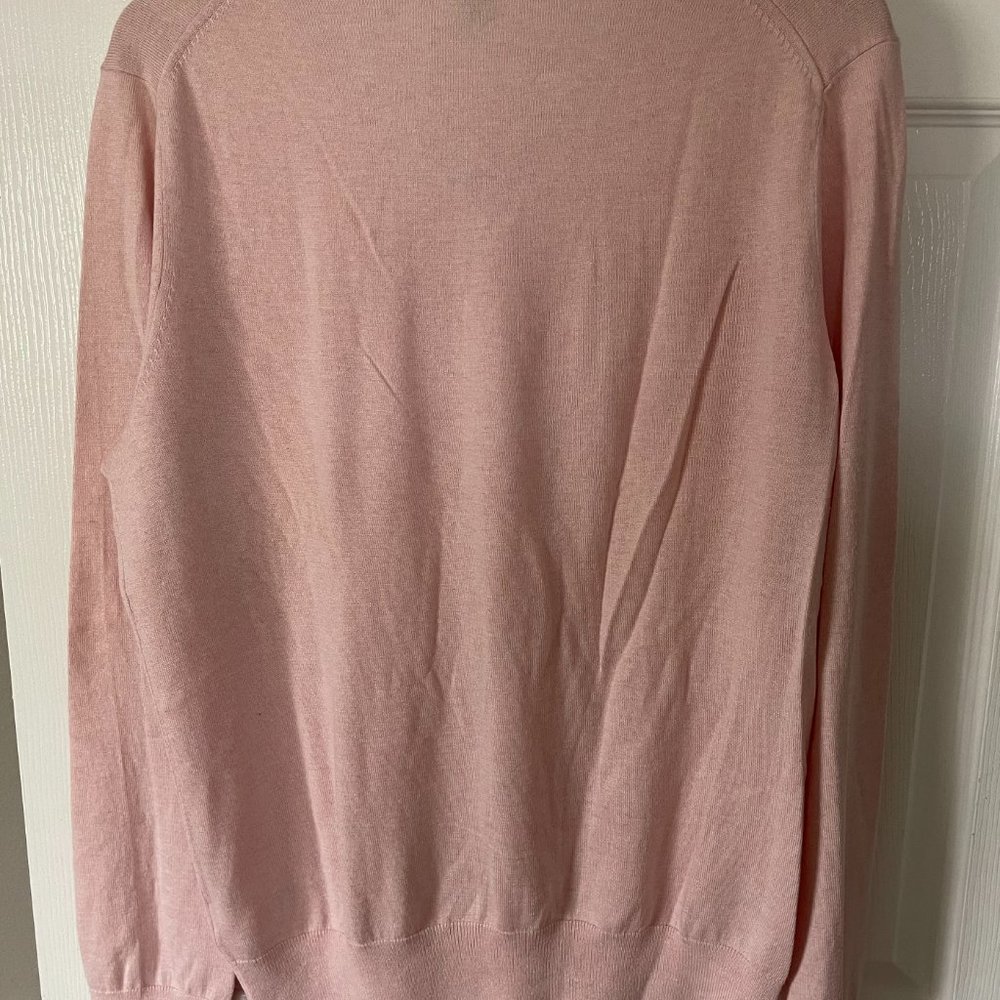 Banana Republic Luxury Blend Large Pink V-Neck Sweater - Picture 2 of 4